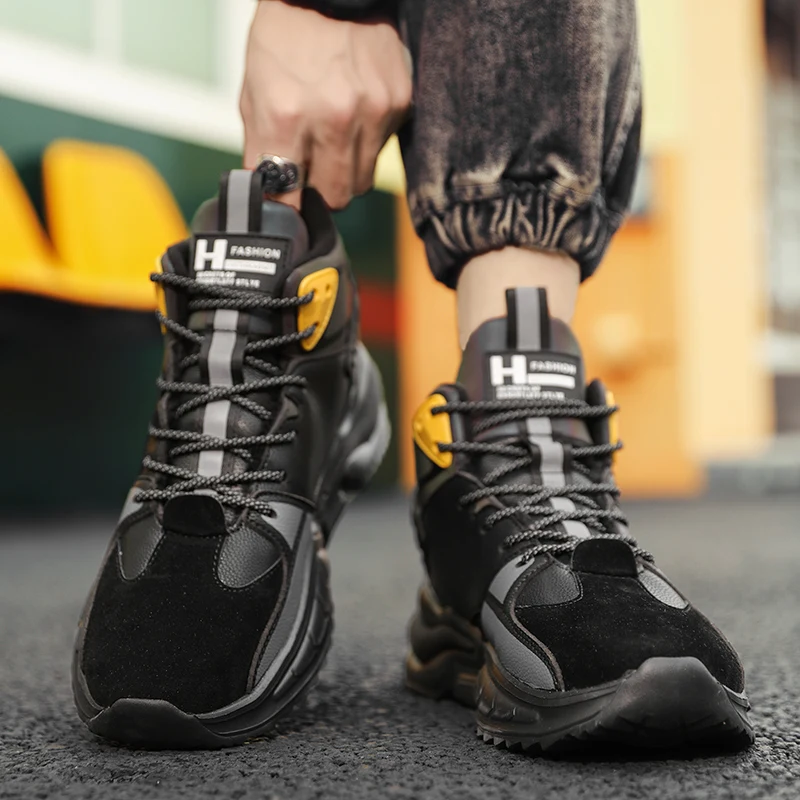 

New Fashion Thick Bottom Men's Snow Boots Shock Absorption Anti-Slip Dad Shoes Outdoor Warm Snow Boots Popular Men's Winter Foot