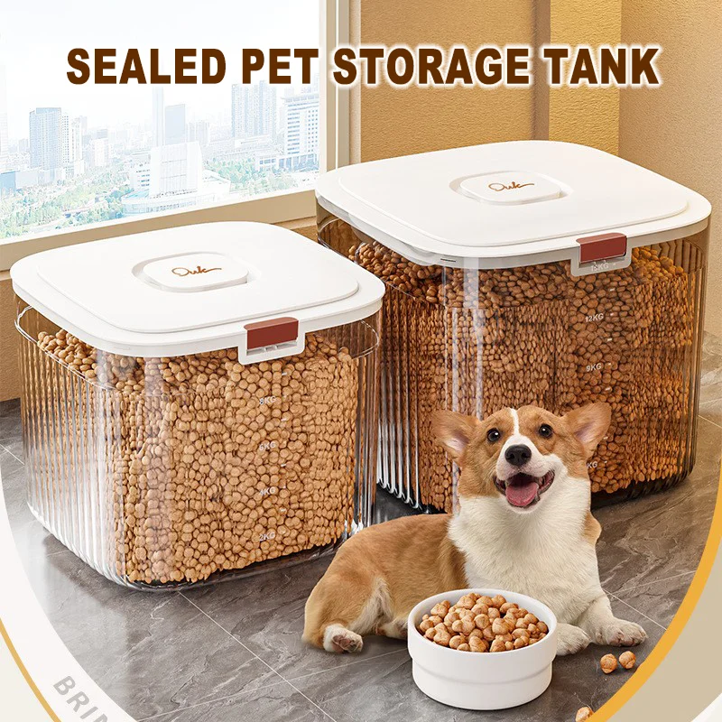 Pet Food Storage Container Insect Proof Moisture Proof Sealed Food Box with Lid Grain Rice Flour Cat Dog Food Storage Container