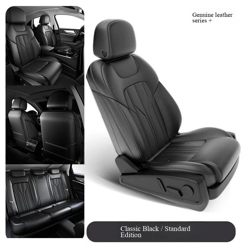 PU Leather Car Seat Covers Full Coverage Full Set Front Rear Custom Fit Black All Season Cushion Protector Universal Auto
