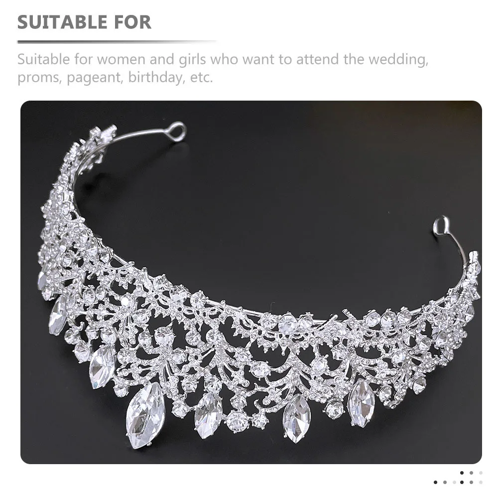 

Delicate Bride Headwear Rhinestone Decorative Headdress Vintage Bridal Accessory Wedding Party Festival Decor