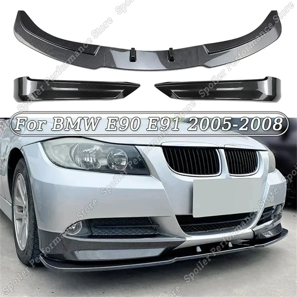 5PCS For BMW 3 Series E90 E91 Car Front Bumper Lip Splitter Diffuser Body Kit Spoiler Bumper Guard Protector 2005-2008 Tuning