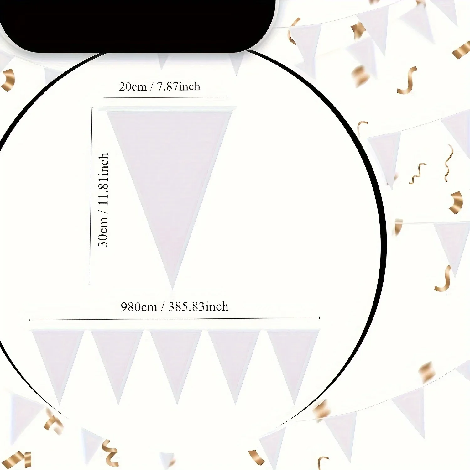 White Triangle Flag A String of Triangle Flags, Suitable For Weddings, Children\'s party, Birthday Engagement Anniversary Parties