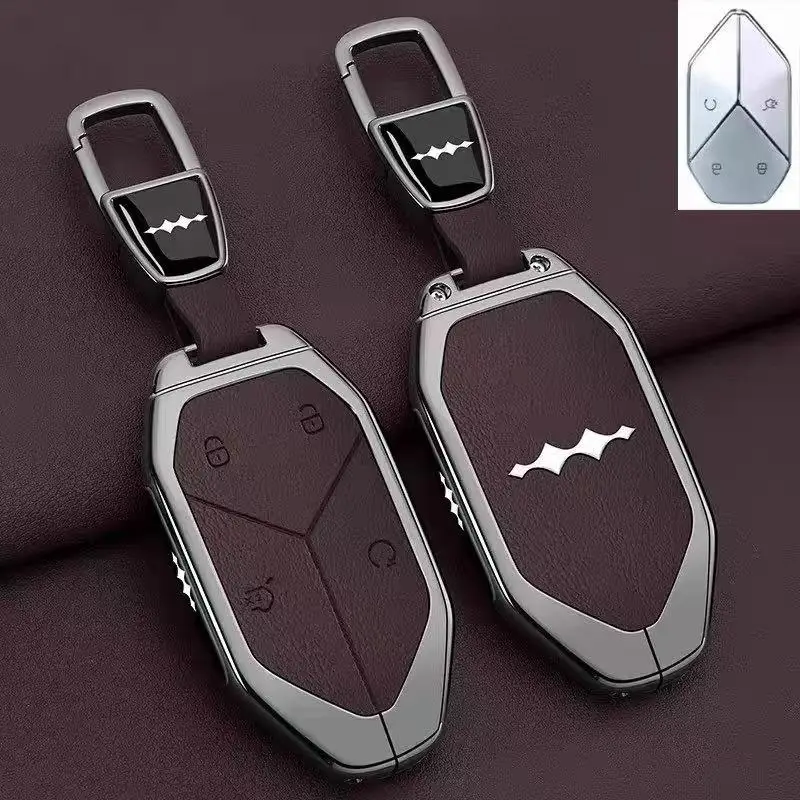 Zinc Alloy Car Key Case Cover Shell Protector Fob Holder for Fangchengbao Titanium 7 EV Bao 8 Bao 5 Titanium 3 2026 Accessories