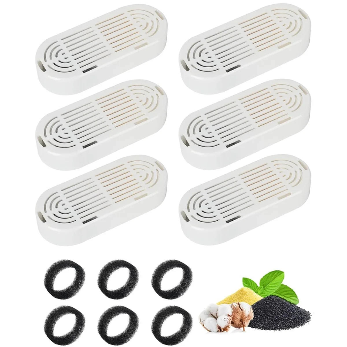 

A40T 6PCS Cat Water Fountain Filters 3.2L/108oz & 4L/134oz Pet Water Fountain Drinking Fountain Replacement Filter Foams
