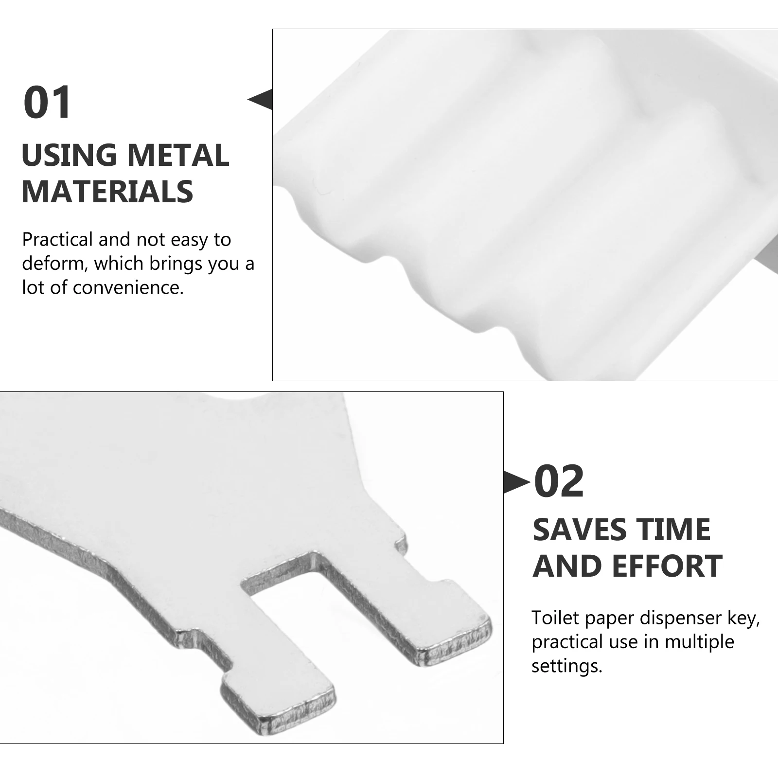 

2 set 2 Sets Towel Keys Metal Toilet Paper Replacement Universal Dispenser Key Commercial Paper Dispenser Key Set Unjam Tool For