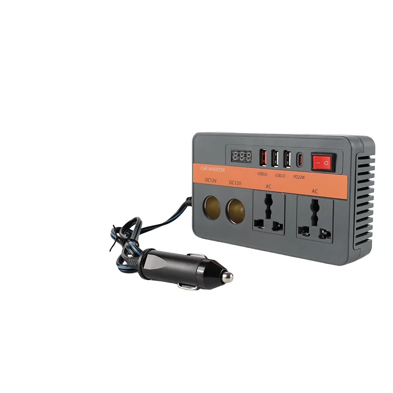 

Автомобильный преобразователь с быстрой зарядкой USB type-c, универсальная розетка европейского стандарта, 300 Вт, автомобильный инвертор от 12 В до 220 В