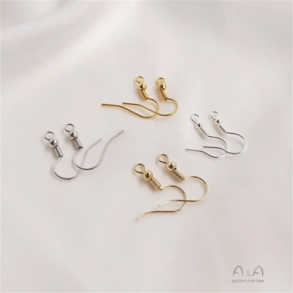 14K حزمة الذهب الحقيقي مدقة أربعة حلقة أقراط مسمار S925 الفضة إبرة اليدوية Diy بها بنفسك الأذن مجوهرات اكسسوارات المواد E001 #3