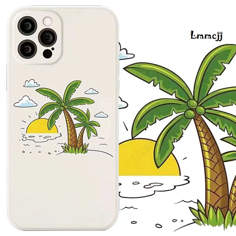 Lmmcjj Sun Tree Phone Case For Samsung A13 A22 A51 A54 A72 Galaxy S21 FE S22 S23 Ultra Note 20 A12 A53 A33 Silicone iPhone Cover