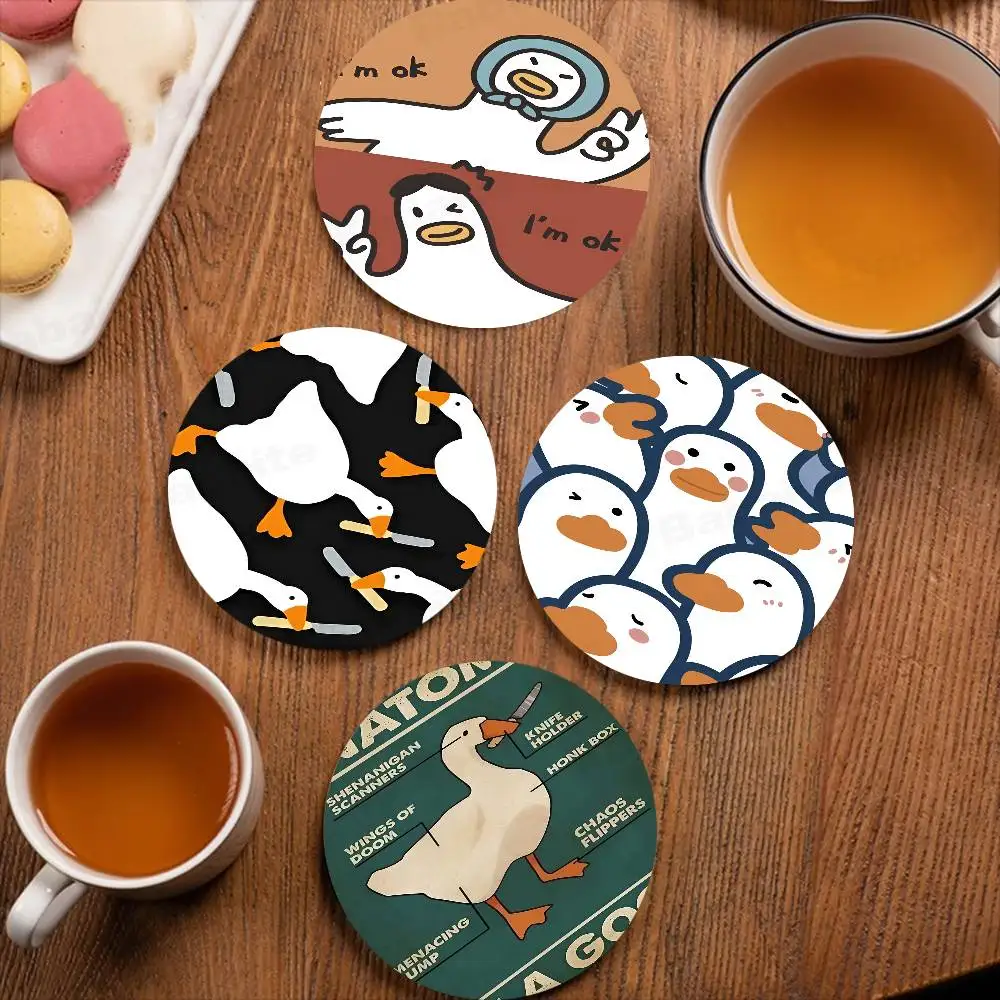 Cartoon Funny Duck Coaster Wooden Drink Tray Suitable For Restaurants And Coffee Shops Easy To Wash And Clean