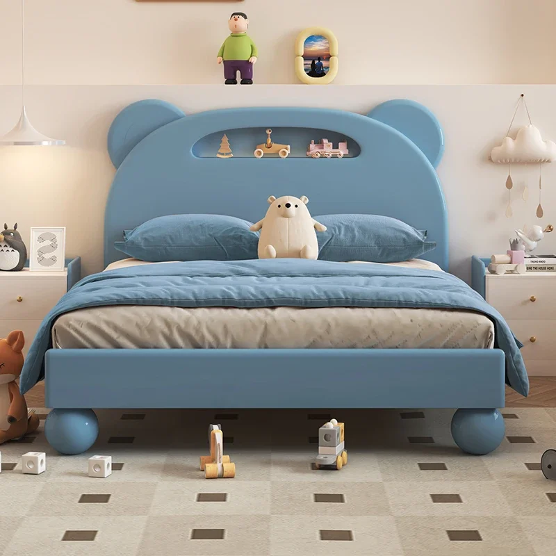 Children Girls Massage Bed Frame Princess Wooden Massage Bed Simple  Letto Matrimoniale Trendy Furniture
