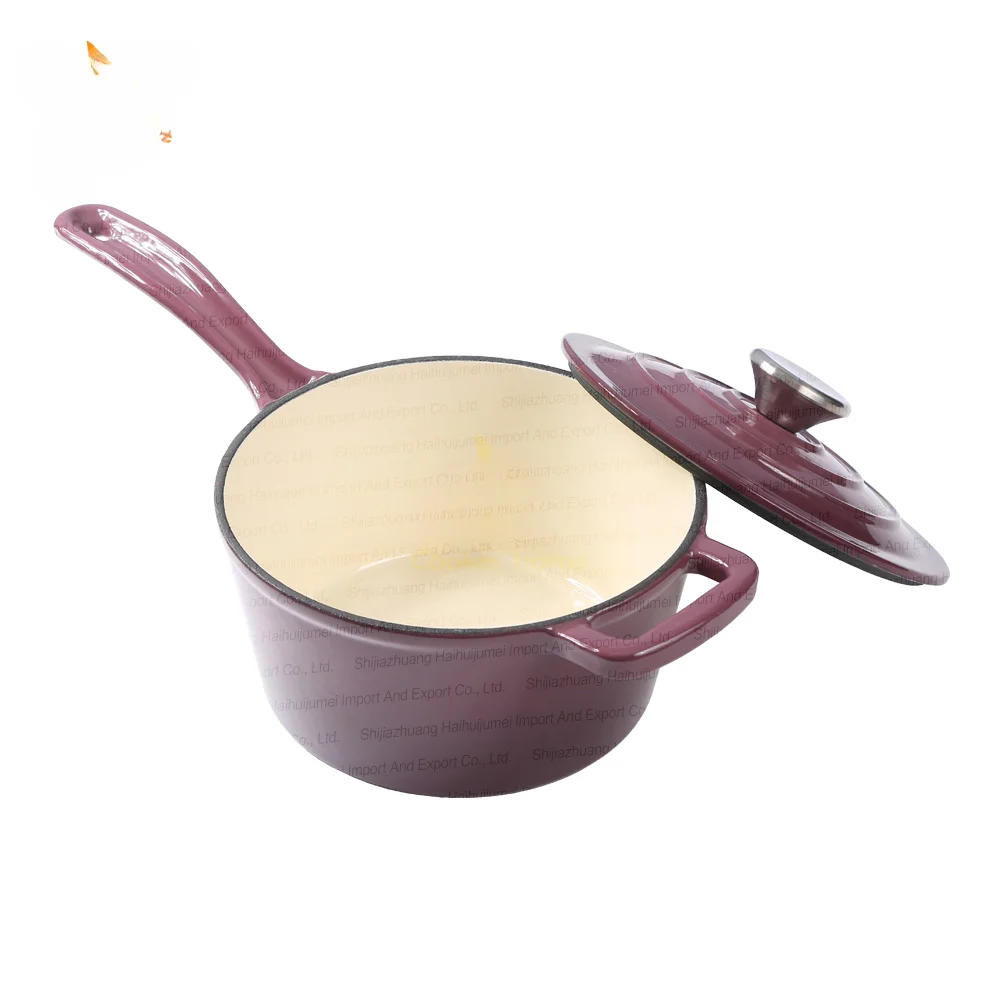 Home kitchen enamel coated cast iron non stick cooking pots And pans cookware set casseroles Low MOQ soup stock pot skillets