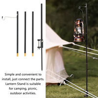 1Set Adjustable Camping Lantern Pole Stand Outdoor Portable Light Rack Foldable Aluminum Alloy Lamp Holder Lantern Stand
