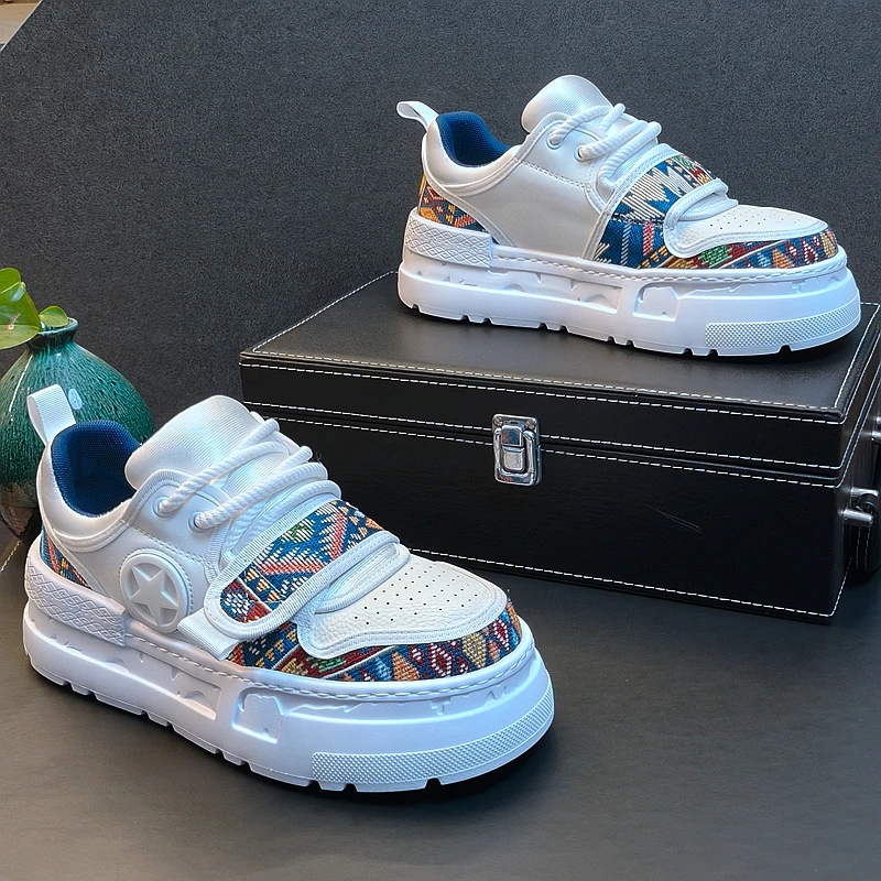 New Arrival Men Fashion Personalized Casual Version Trendy White Shoes Spring Autumn Luxury Designer Thick Bottom Sneakers