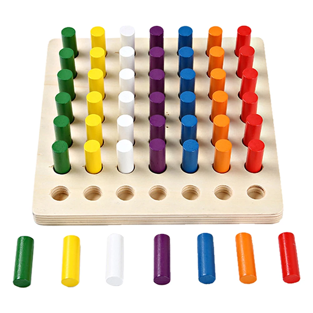 

Color Recognition Teaching Aids Finger Wooden Interposer Kids Toys Smooth Edges Color Matching Educational Preschool Montessori