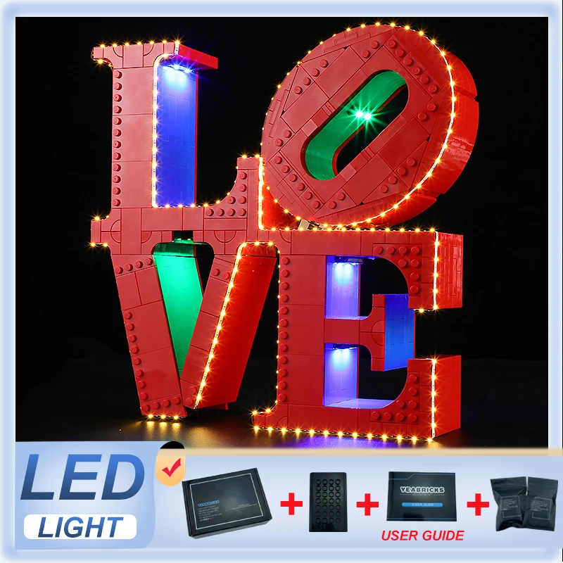 DIY LED Light Kit For LEGO 31214 LOVE sculpture   (Only LED Light,Without Blocks Model)