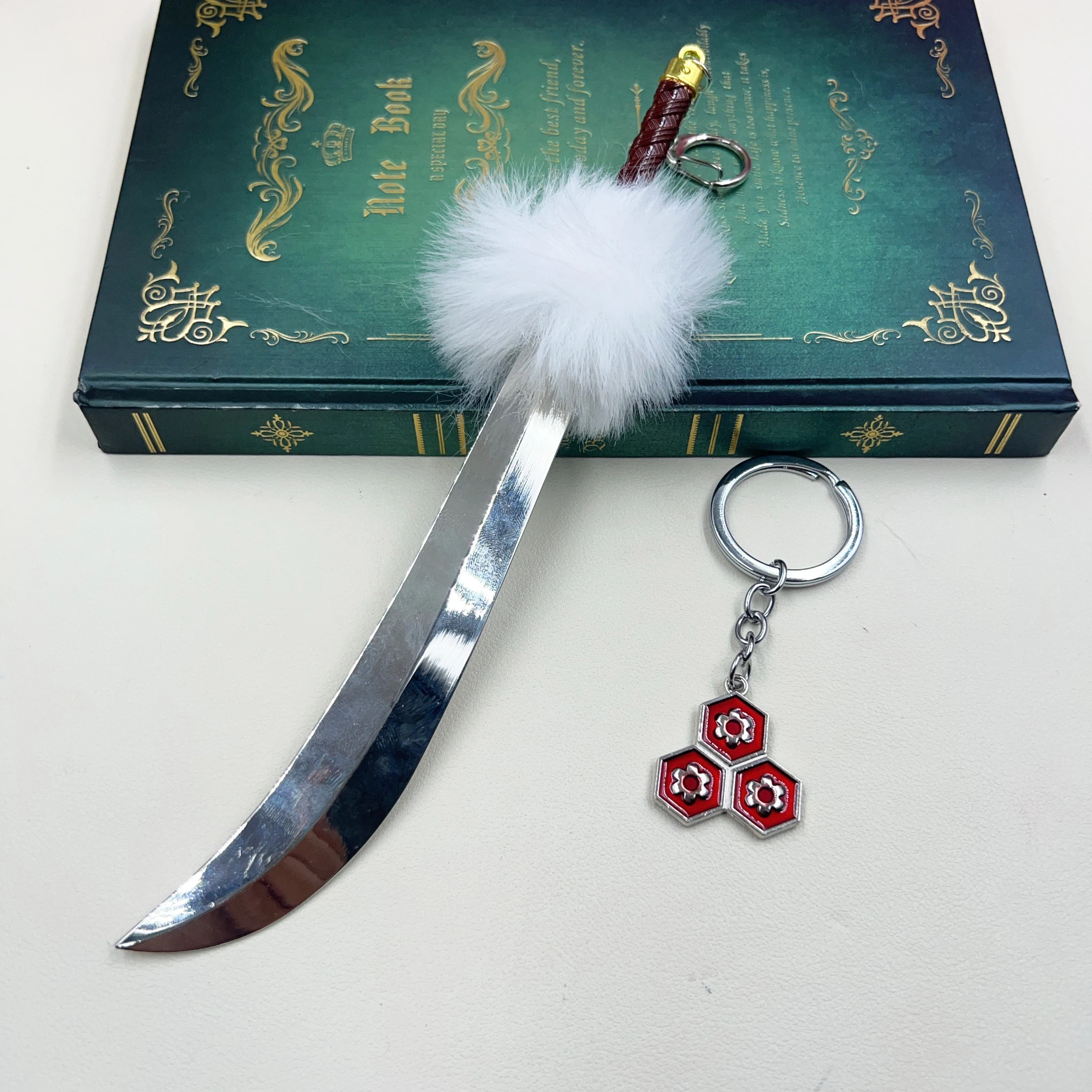 22cm Iron Broken Tooth Sword Keychain Japanese Anime Princess Half