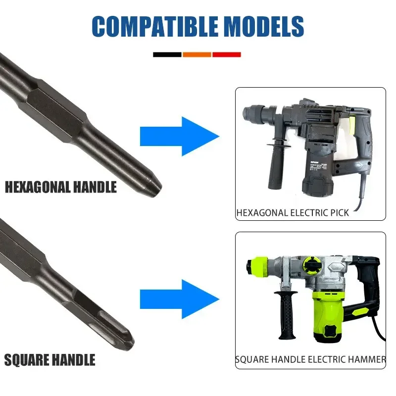 Juego de cinceles SDS PLUS, punta de ranura, gubia, cincel plano, martillo eléctrico, broca para romper ladrillos de hormigón