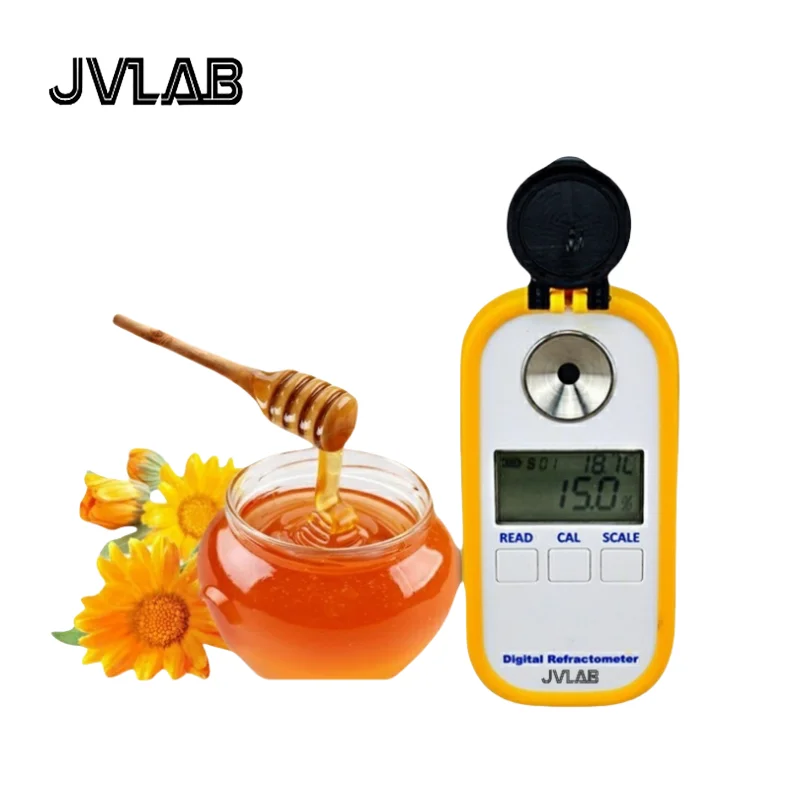 Honey Refractometer Brix Digital Portable Refractive Index Refractometer 0-90% Brix Be Water 3in1 Honey Concentration Meter