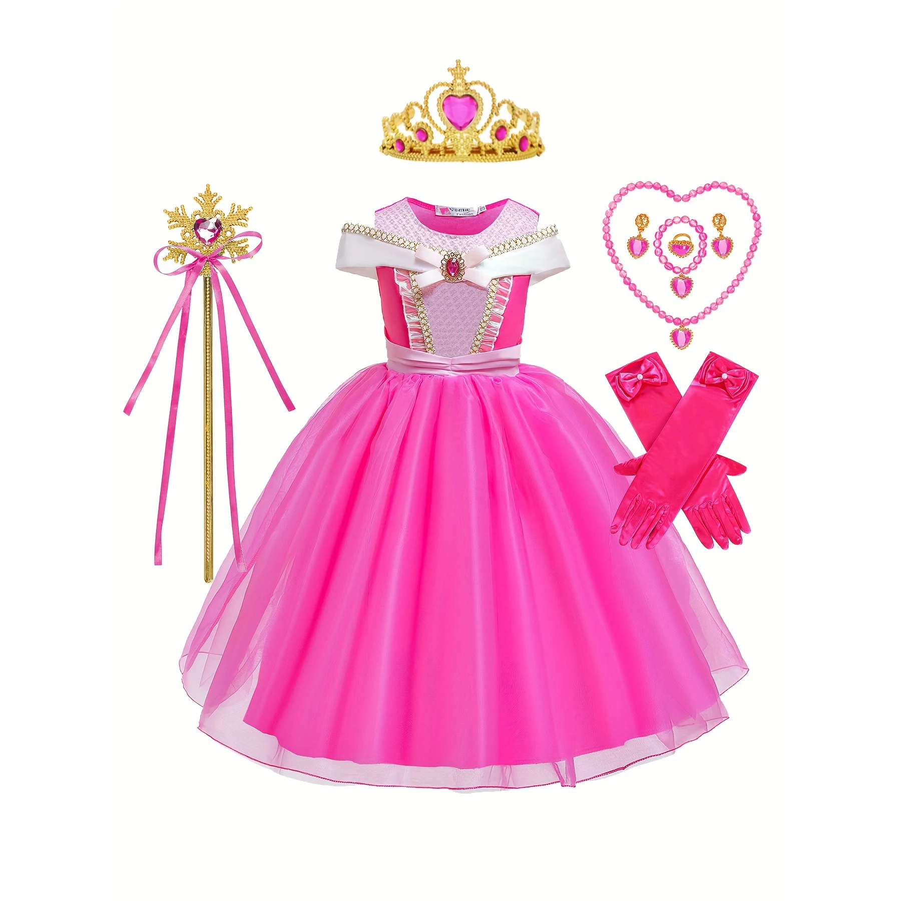 Meisje Roze Jurk Aurora Kids Cosplay Kostuum Prinses Deluxe Outfit Kinderen Verjaardagsfeestje Elegante Baljurk Fee Vermomming Sets