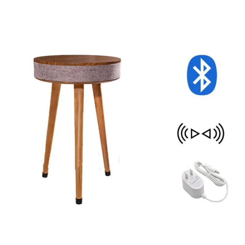 custom.Wireless Furniture Bedside Table Simple Solid Wood Speaker Coffee Table
