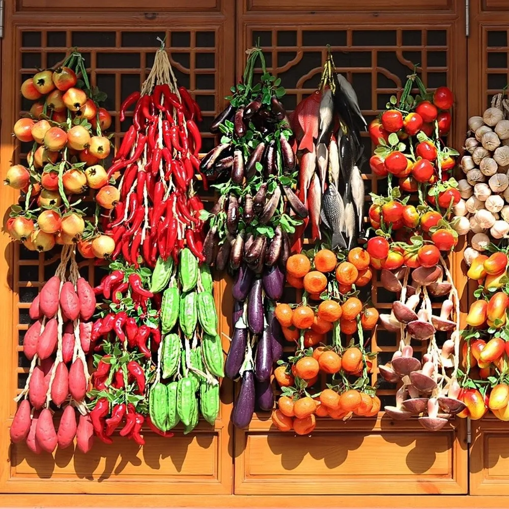 Artificial Simulation Fruit Vegetable String Foam Fake Vegetable Hanging Decoration Wedding Photography Props DIY Decoration