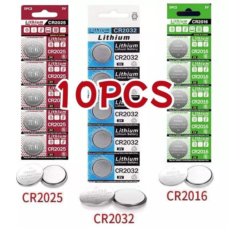 10pcs Original CR2032 3V Lithium Battery watch batteries cr2025 battery CR2450 CR2016 CR1632 CR 2032pilas For Button Coins Cell