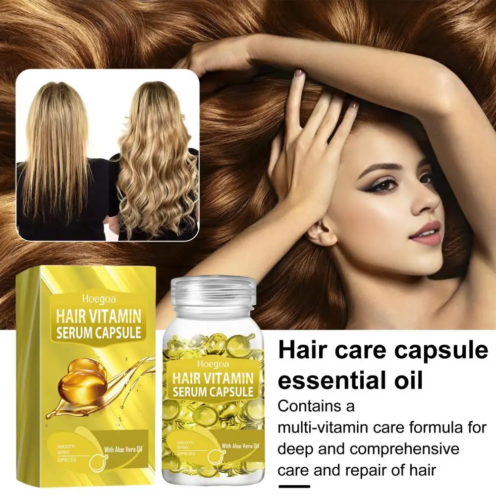 Dry Hair Repair Capsule Hair Serum Capsule Hair Repair Serum Capsules for Frizzy Damaged Moisturizing Oil Treatment with Vitamin