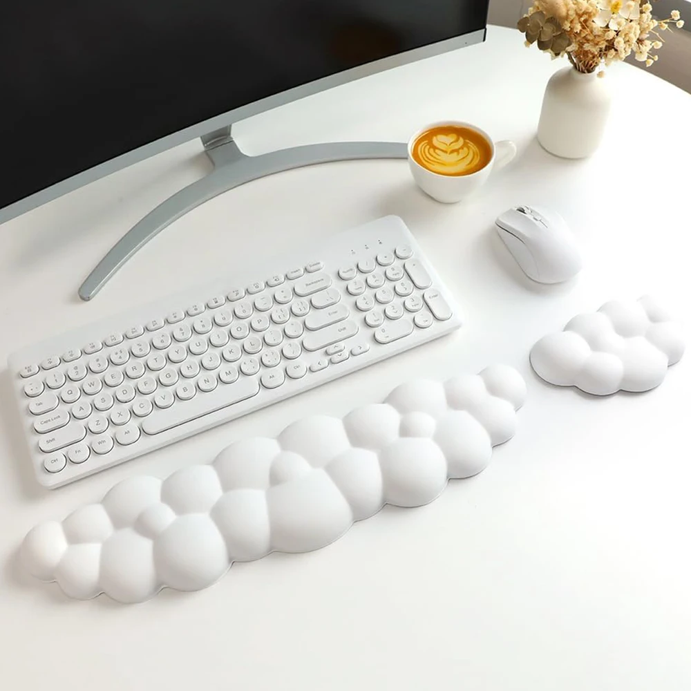 Cloud Shape Wrist Rest Pad Soft Keyboard Wrist Pad Pad Anti-Slip Desk Mat Memory Foam Useful Accessories For Home Office Travel