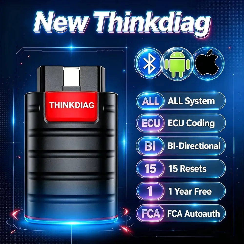 2026 THINKCAR Neues Thinkdiag Steuergeräte-Codierungs-Aktivtest 15 Resets Deutsches Auto-Diagnosegerät Auto OBD Scanner TPMS FCA Autoauth