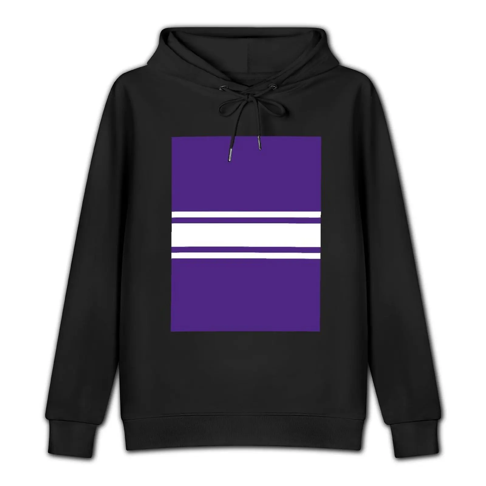 Purple & White Power Stripe Pullover Hoodie aesthetic clothing new features of hoodies & sweatshirts