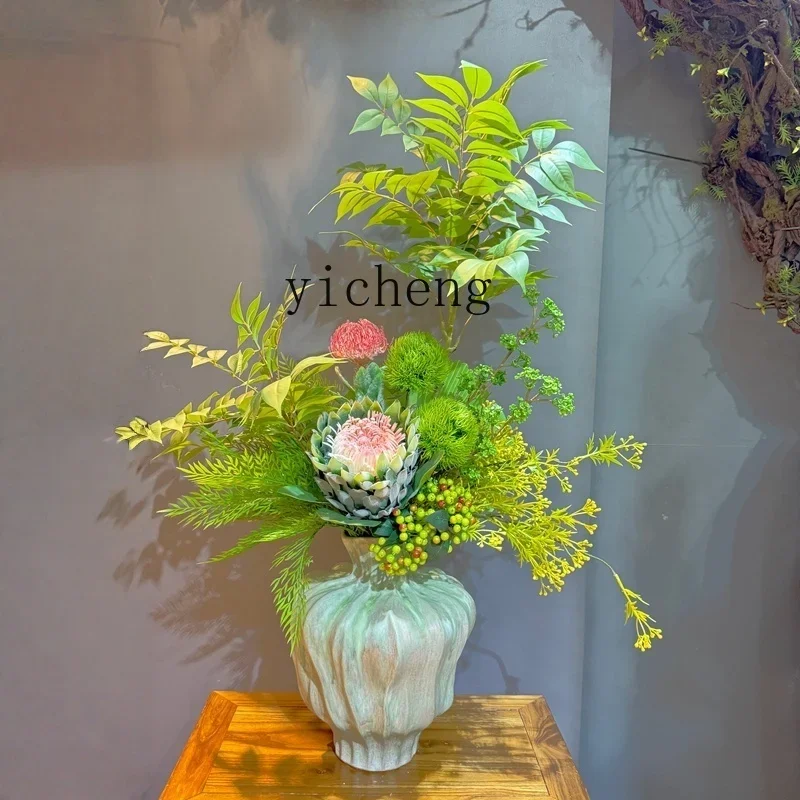 YFY  Realistic High-end Bouquet Living Room Entrance  Floral Art Vintage Style  Arrangement Set