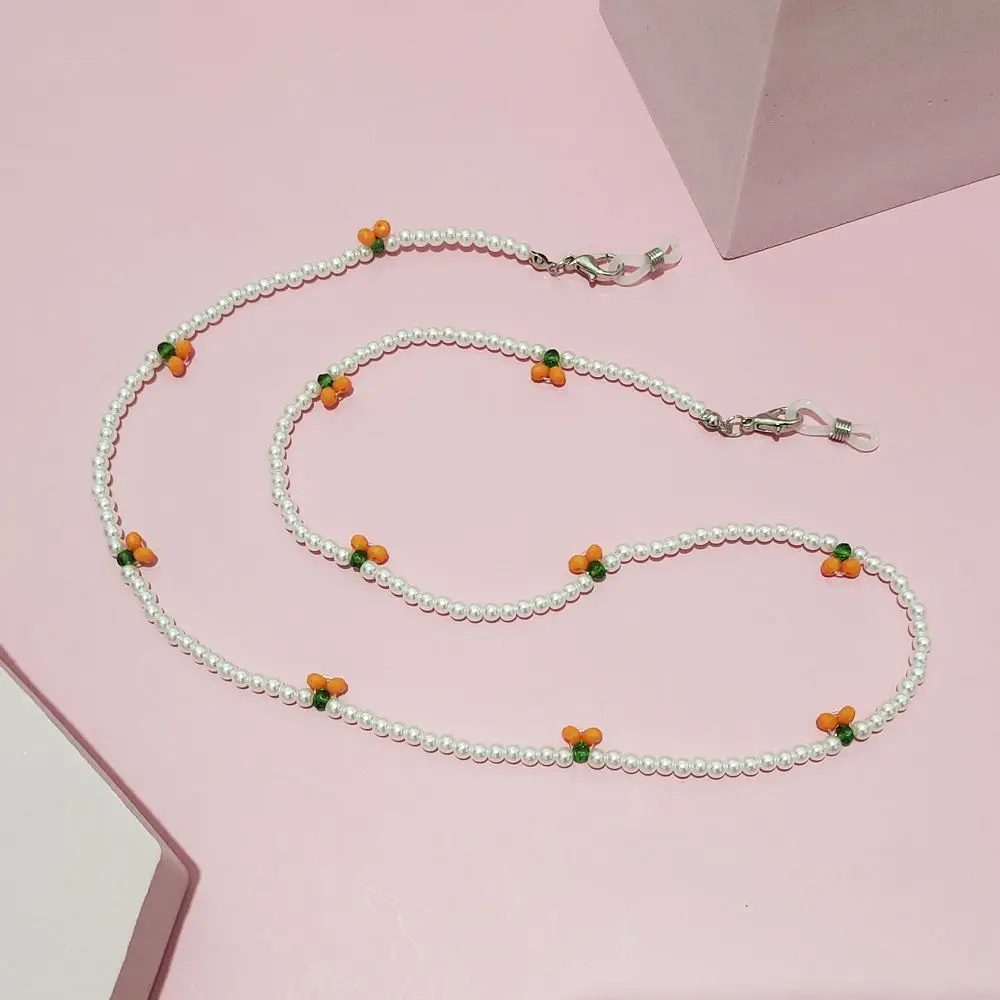 مجوهرات اللؤلؤ الكرز النظارات الحبل حبة الاكريليك مطرز سلسلة قناع الحبل حامل كريستال سلسلة النظارة قناع الوجه قلادة #4