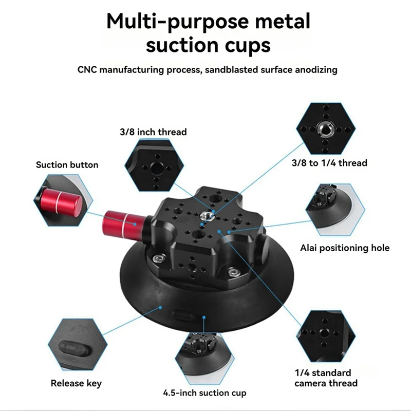 Practical-4.5 Inch Car Suction Cup Sports Camera Car Suction Cup Suitable For Gopro Accessories Mobile Phone SLR Suction Cup