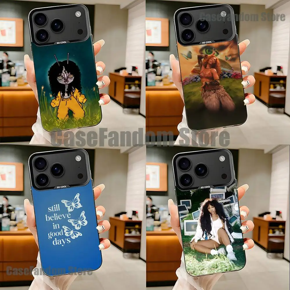 

Singer S-SZA Sos For iPhone 17,16,15,14,13,12,11,Pro,MAX Black Candy Matte Cover