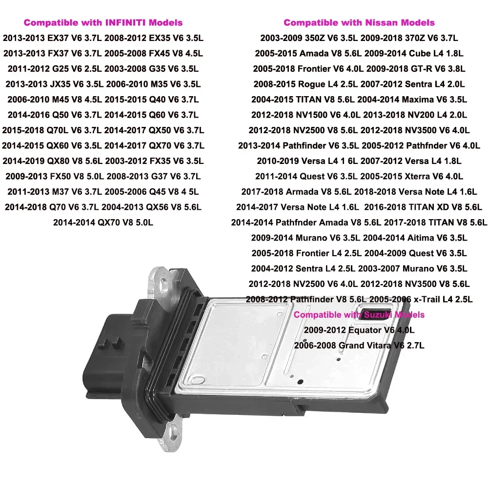 DAZE 22680-7S000 226807S00A 13800-66J00 MAF Mass Air Flow Sensor Meter For Nissan INFINITI Suzuki