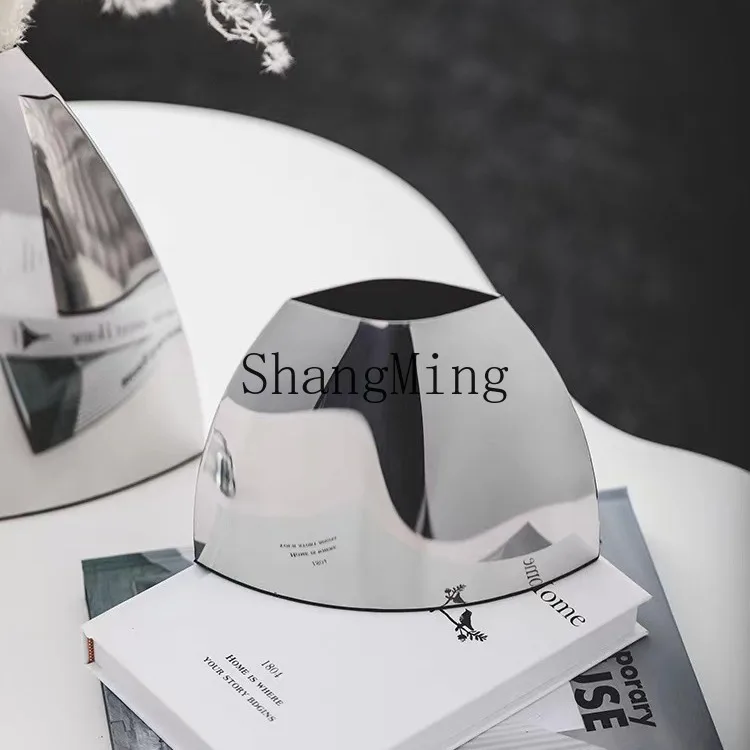CL Modern Minimalist Light Luxury Stainless Steel Flower Arranger Ornament Home Living Room TV Cabinet Desktop Vase Geometry