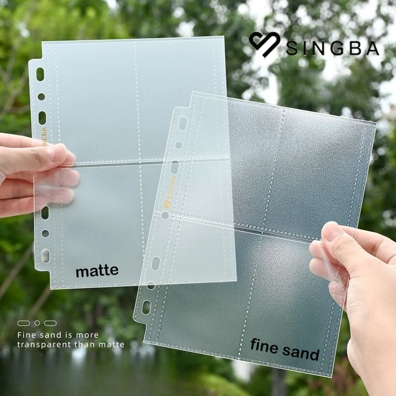 SINGBA 7-hole Fine Sand Matte Card Photo Album Refills 4-Pocket Compact for 3