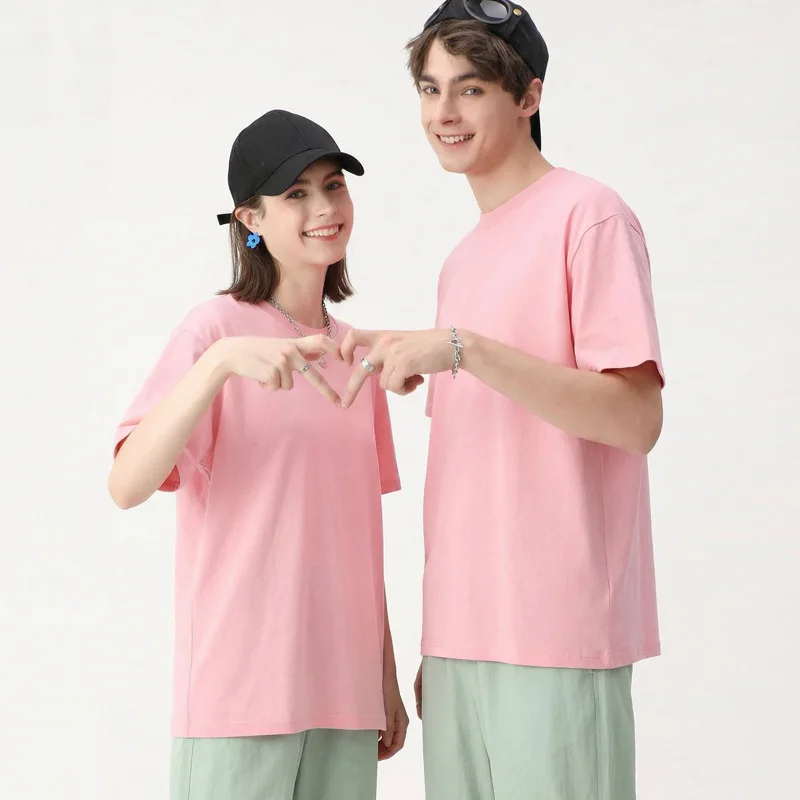 LK'SOFUNY COMBED COTTON T-SHIRT UNISEX CREW NECK REGULAR SHOULDER SHORT SLEEVE SOLID COLOR VERSATILE UNDERSHIRT
