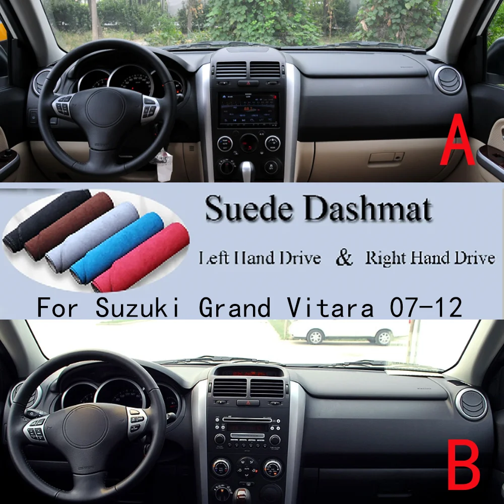 For Suzuki Grand Vitara 2007 2008 2009 2010 2011 2012 Suede Dashmat Dash Mat Cover Dashboard Pad Carpet Car Styling Accessory