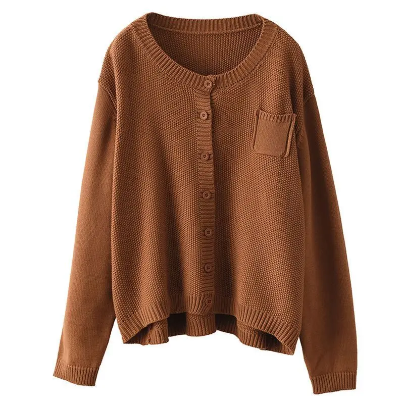 Loose Women's Clothing 2022 Sweaters Button Pockets Cardigan Autumn Winter Thin Solid Intellectual Casual Fashion Office Lady