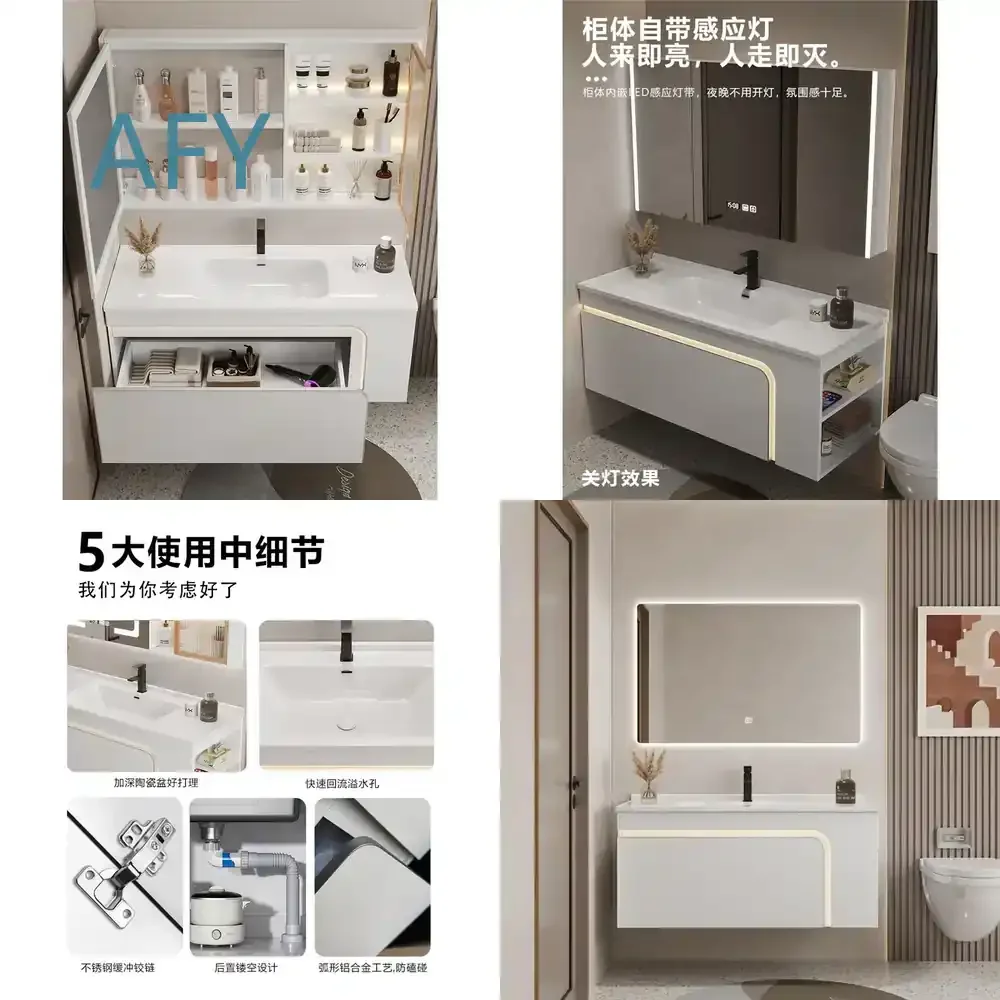 Bathroom Cabinet for Bathroom Washbasin Countertop Integrated Storage Cabinet for Side Locker Vanity Unit for Bathroom