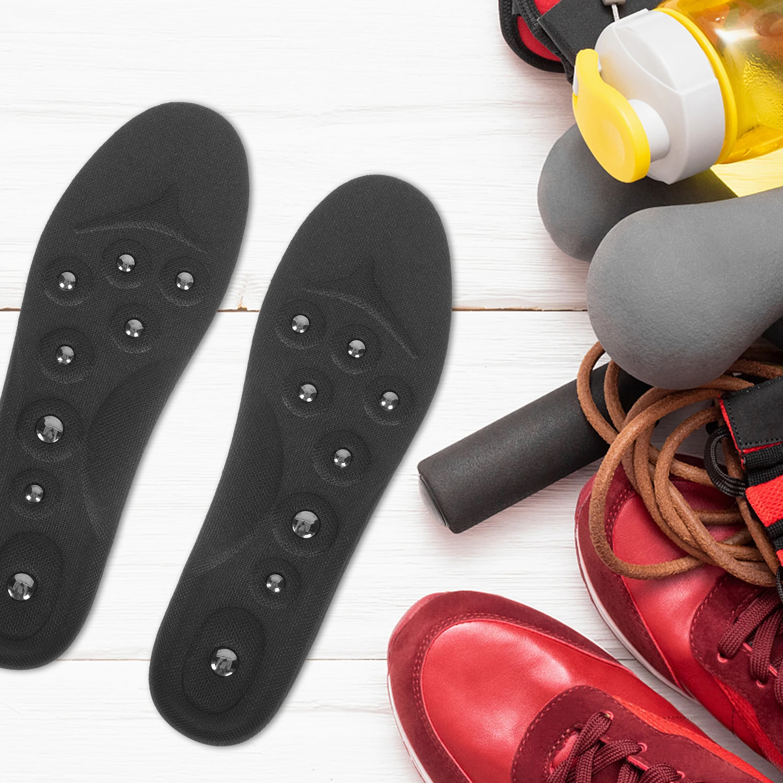 

Magnetic Insoles Massage Pads Foot Care Pain Relief Breathable Cotton Deodorizing Customizable Comfortable Health Protection