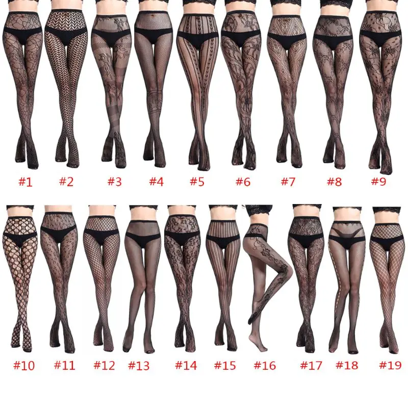 Womens Sexy Elastic Transparent Fish Net Toe Silk Stockings Control Top Panty Ho