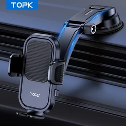 TOPK Car Phone Holder Mount,Upgraded Cell Phone Holder for Car Dashboard Compatible with All Smartphones