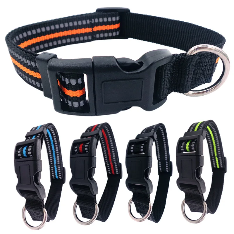 

Dog Collar Reflective Dogs Collars Nylon Collar for Large Dog Walking Waterproof Collars for Dogs Adjustable Chain Pet Products