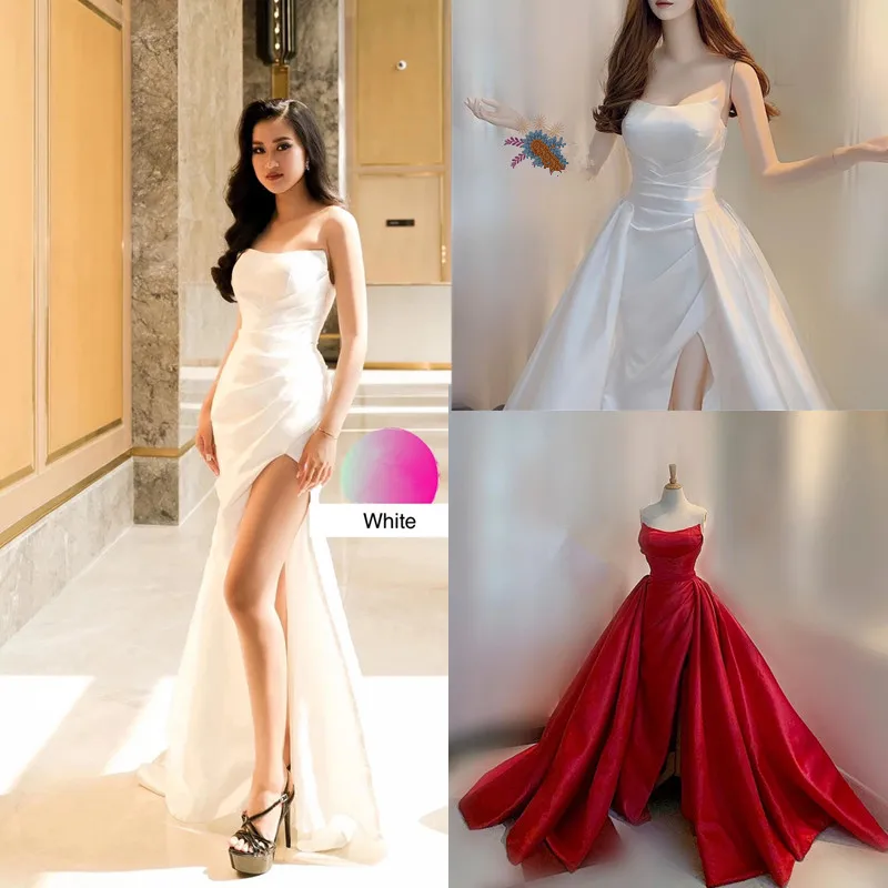 

Strapless Hot Sale Prom Dresses Mermaid Long Floor Length Formal Evening Dress Vestidos De Fiesta Dubai Arabic Prom Gown