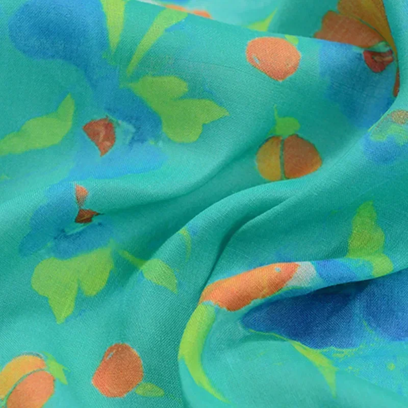 Wholesale Factory Direct Sale Pure Ramie Fabric Printed Washed Thickened Wrinkle Resistant Breathable Anti Pilling No Deformatio