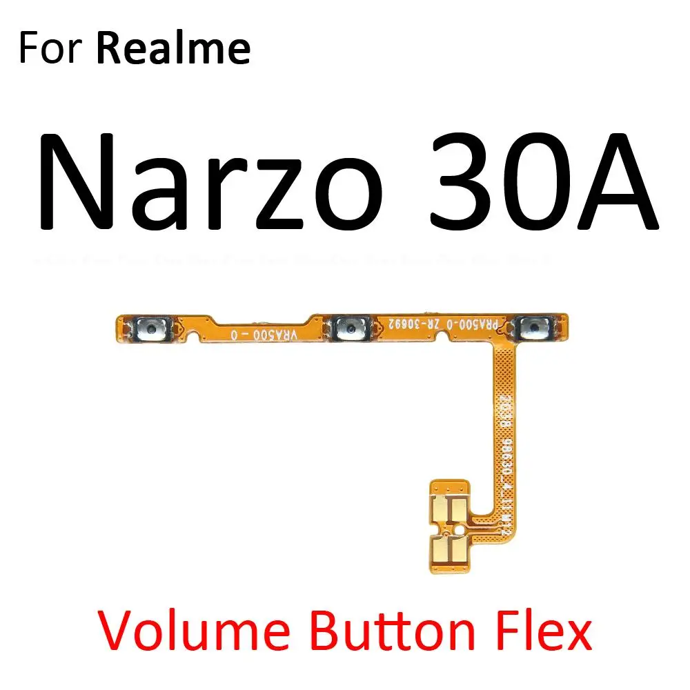 Ligar/desligar interruptor de controle de volume para oppo realme narzo 30 30a gt master neo, peças de reposição, com cabo flexível