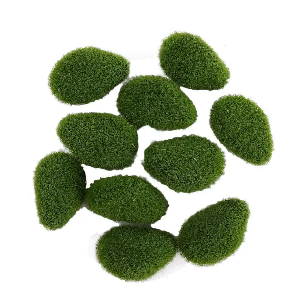 Covered Stones Wall Decor Floral Arrangements Simulation Plant Artificial Green Moss Ball Faux Green Moss Artificial Moss Rocks