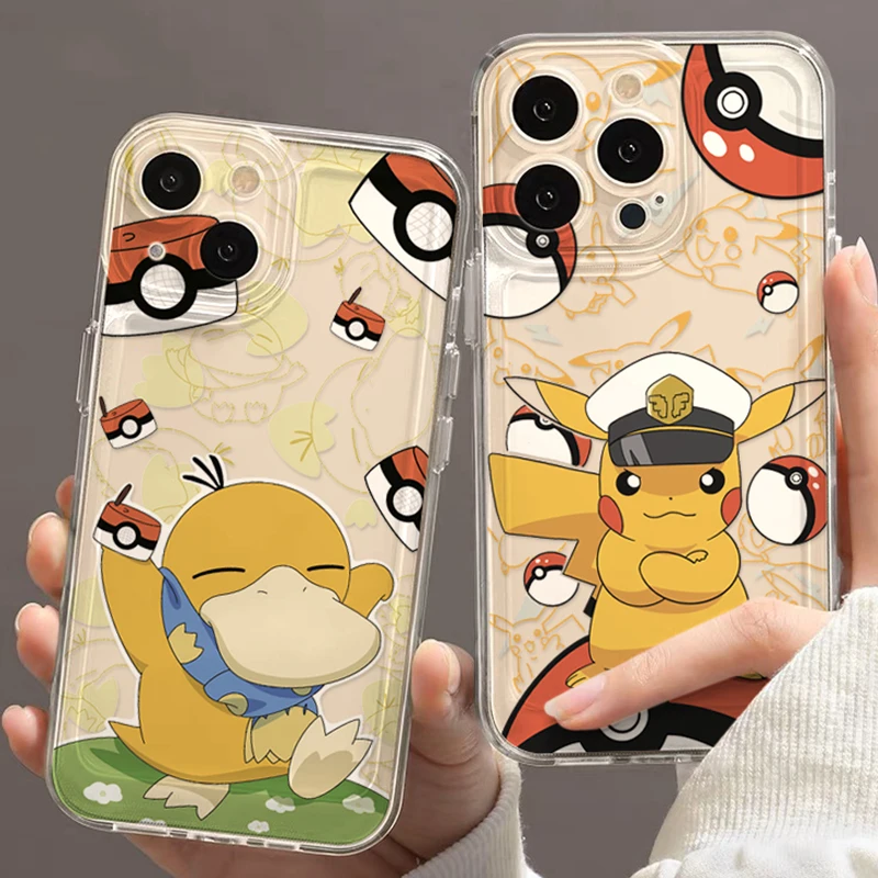 

Pokemon Pikachu Koda Duck Kawaii Cartoon for IPhone 15/14/13/12 Mobile Phone Case Creative Anime Lovers Soft Shell Birthday Gift